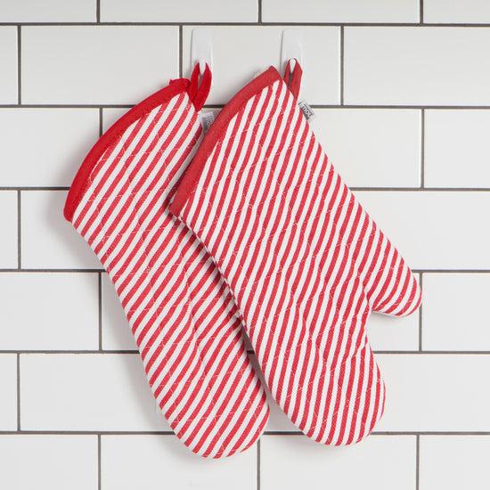 Now Designs Red Narrow Stripe Red Superior Oven Mitt