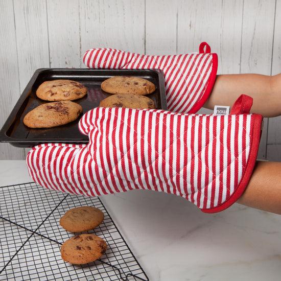 Now Designs Red Narrow Stripe Red Superior Oven Mitt