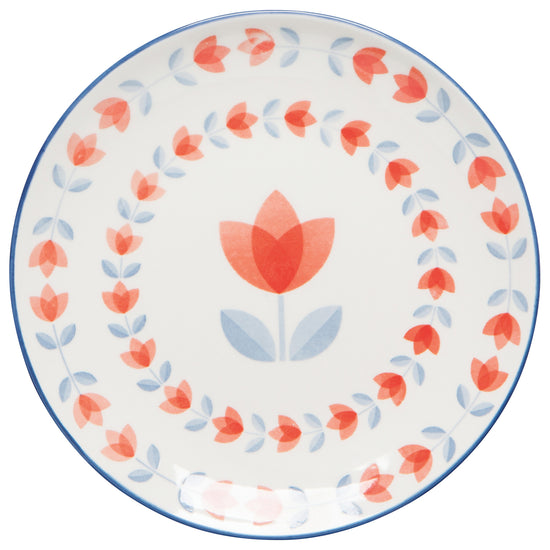 now designs Red Tulip Stamped Appetizer Plate 6 inch