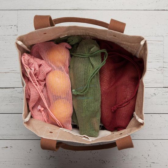 Now Designs Reusable Le Marche Produce Bags Blush Pink Set Of 3