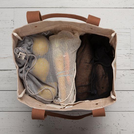 Now Designs Reusable Le Marche Produce Bags Cloud Gray Set Of 3