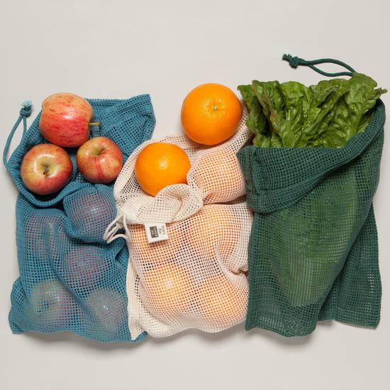 Now Designs Reusable Le Marche Produce Bags Pine Green Set Of 3