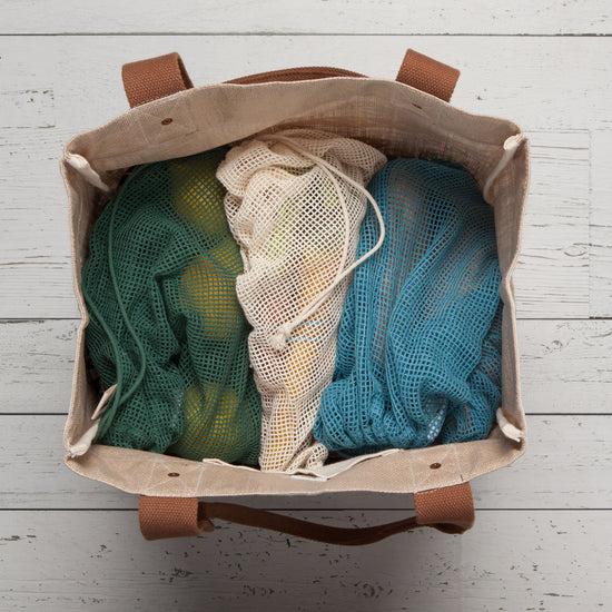 Now Designs Reusable Le Marche Produce Bags Pine Green Set Of 3