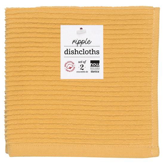 Now Designs Ripple Dishcloths Honey Yellow Set Of 2