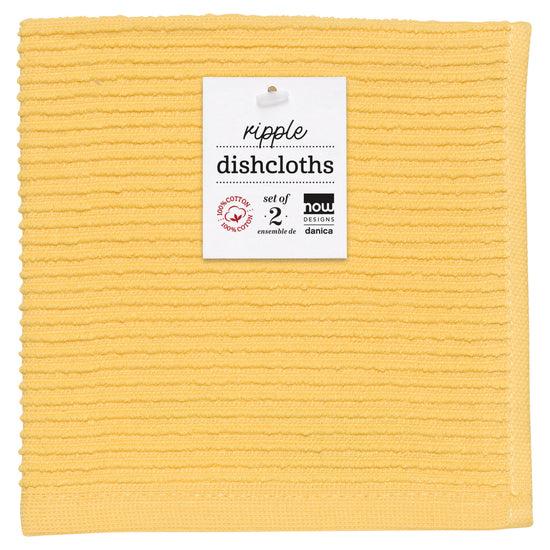 Now Designs Ripple Dishcloths Lemon Yellow Set Of 2