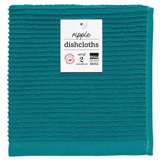 Now Designs Ripple Dishcloths Peacock Green Set Of 2