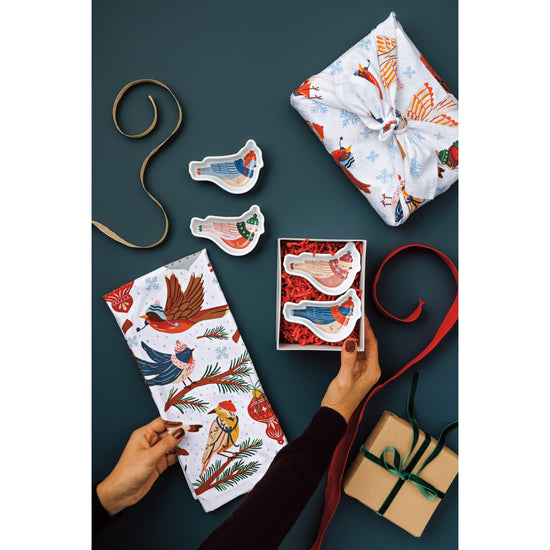 Now Designs Season's Tweetings Christmas Floursack Dishtowels Set Of 2