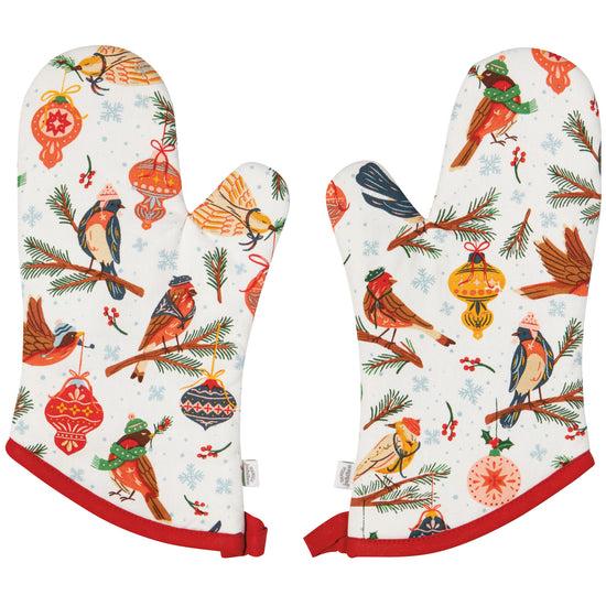 now designs Season's Tweetings Chritmas Oven Mitts Set of 2