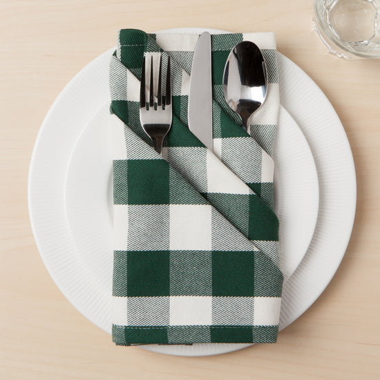 Now Designs Second Spin Buffalo Spruce Green Napkins Set Of 4