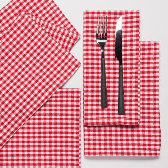 Now Designs Second Spin Red Gingham Napkins Set Of 4