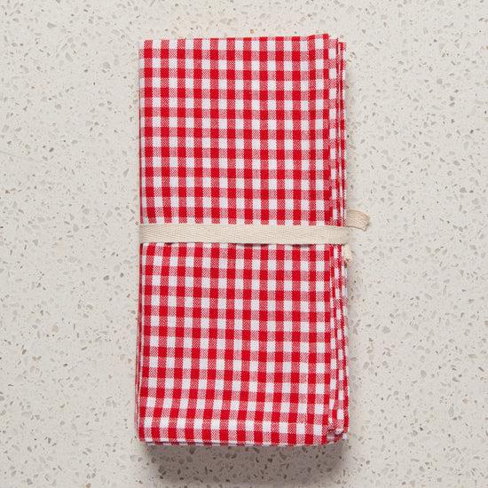 Now Designs Second Spin Red Gingham Napkins Set Of 4