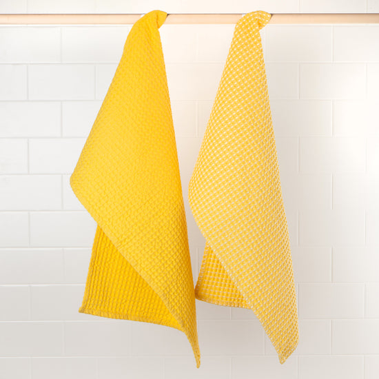 Now Designs Second Spin Yellow Waffle Dishtowel Set Of 2