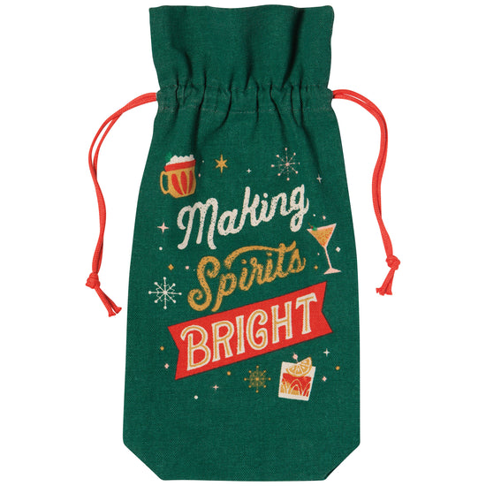 Now Designs Spirits Bright Christmas Christmas Wine Bags Set Of 2