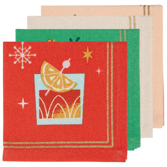 now designs Spirits Bright Cocktail Napkins Set of 4