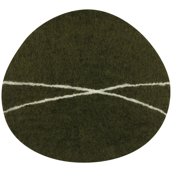 now designs Striato Felt Wool Placemat - Olive Branch