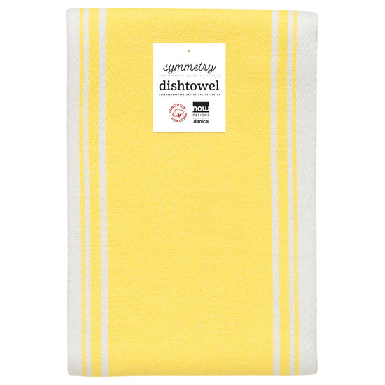 Now Designs Symmetry Dishtowel Lemon Yellow Set Of 2