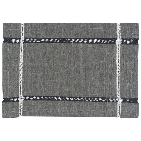 now designs Tangier Knotted Black Placemat 13 x 19 inch