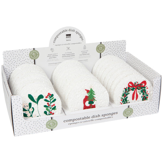now designs Tis the Season Compostable Sponge Counter Display Unit Set of 24