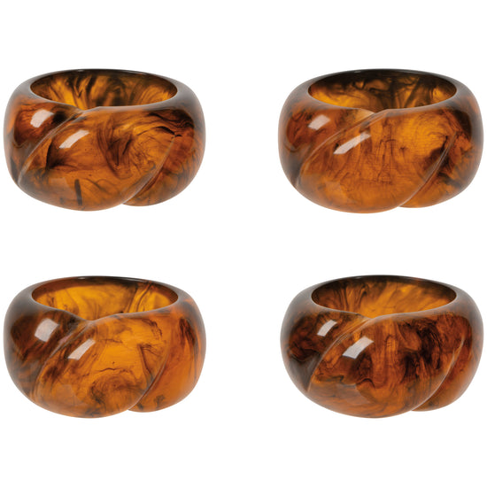 now designs Tortoise Shell Resin Napkin Ring Set of 4