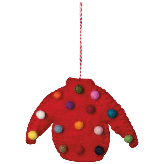 Now Designs Ugly Xmas Sweater Felt Christmas Tree Ornaments - 3 Assorted Styles