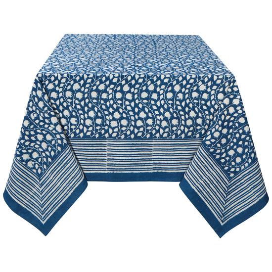 now designs Vinebloom Block Print Tablecloth 90 x 60 inches