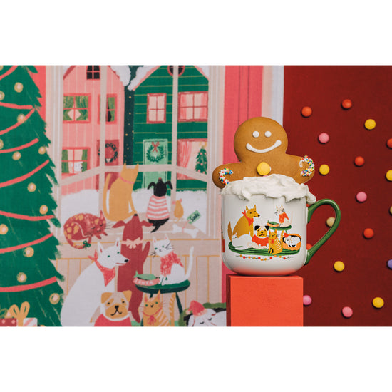 Now Designs Waiting For Santa Christmas Mug And Dishtowel Set Of 2