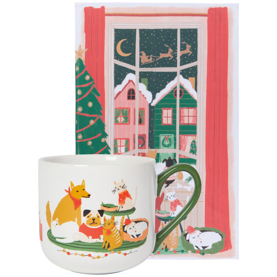 now designs Waiting For Santa Christmas Mug and Dishtowel Set of 2