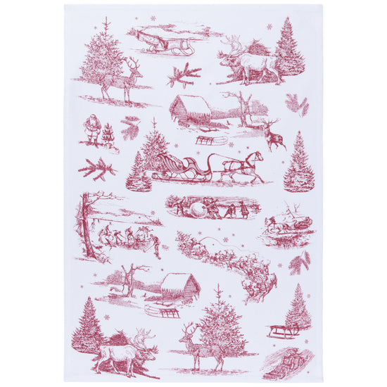 Now Designs Winter Toile Woven And Print Dishtowels Set Of 5
