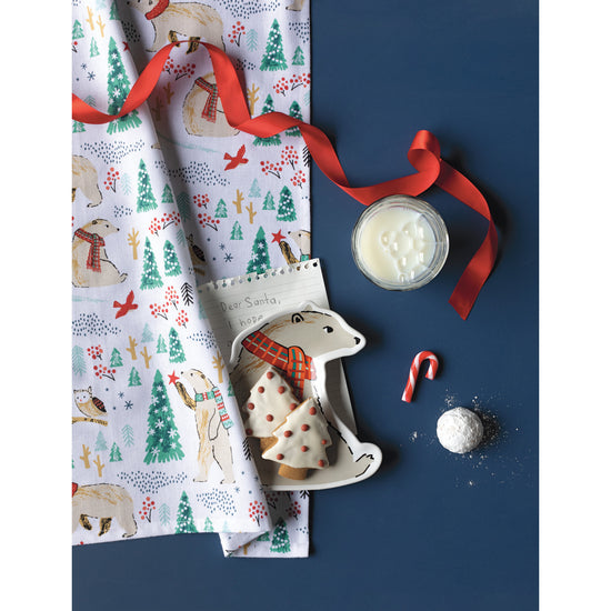 Now Designs Winter Wilderland Shaped Stoneware Dish
