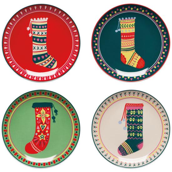 now designs Winter Woolens Christmas Appetizer Plates Set of 4