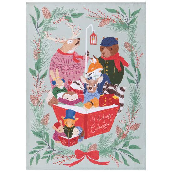 Now Designs Woodland Carolers Mug And Dishtowel Set