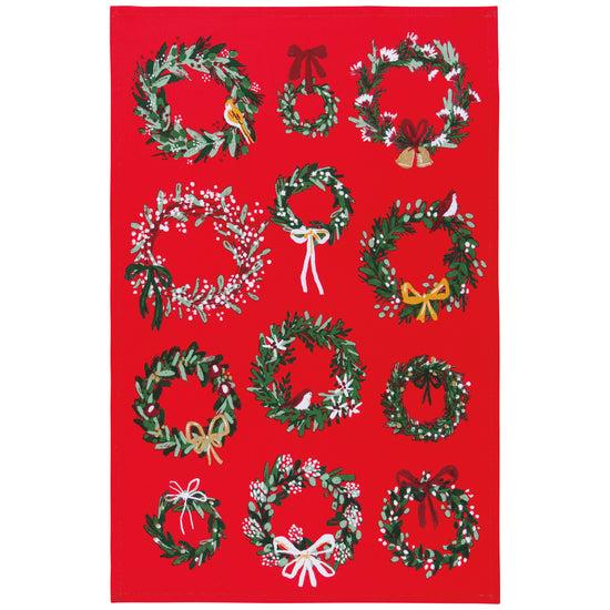 Now Designs Wreaths Printed Cotton Dishtowels Set Of 2