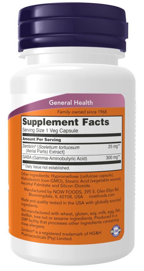 Now Foods Calm & Focus With Zembrin® & GABA Veg Capsules