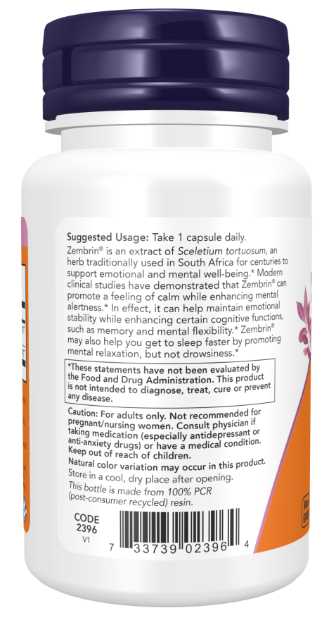 Now Foods Calm & Focus With Zembrin® & GABA Veg Capsules