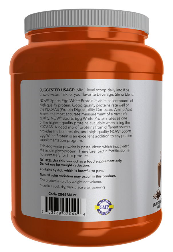 Now Foods Egg White Protein Creamy Chocolate Powder