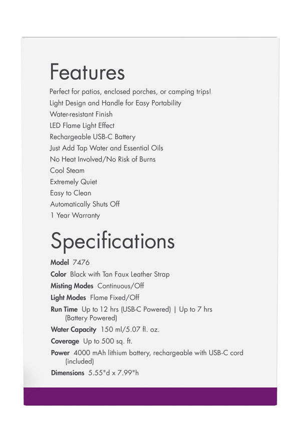 Now Foods FireMist™ Lantern Rechargeable Diffuser