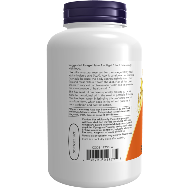 Now Foods Flax Oil 1000 Mg Vegan Formula Veggie Softgels