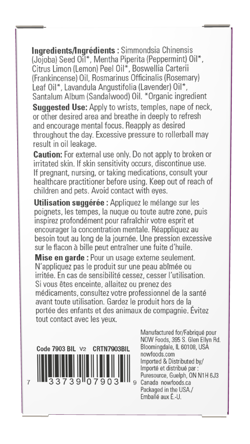 Now Foods Mind That Energy Essential Oil Blend Roll-On