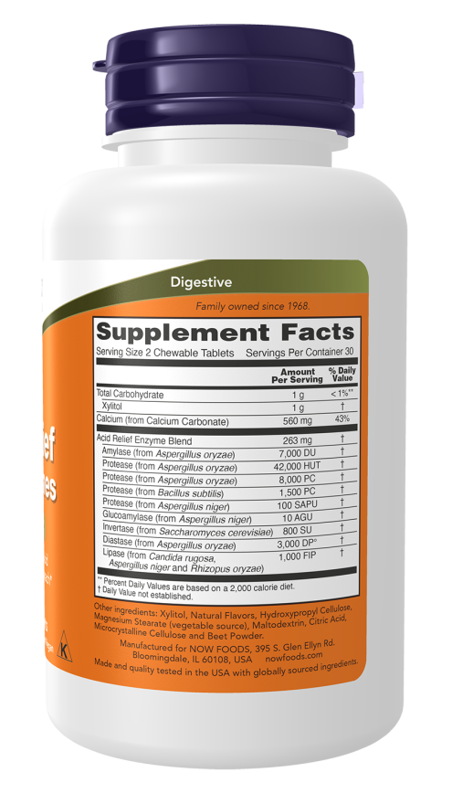 Now Foods Acid Relief With Enzymes Chewables