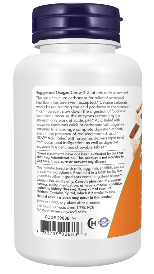 Now Foods Acid Relief With Enzymes Chewables