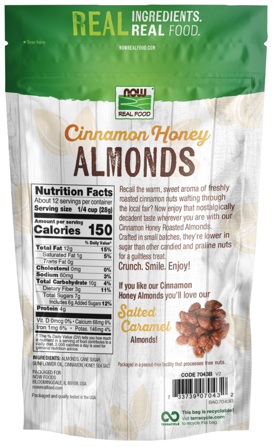 Now Foods Almonds Cinnamon Honey