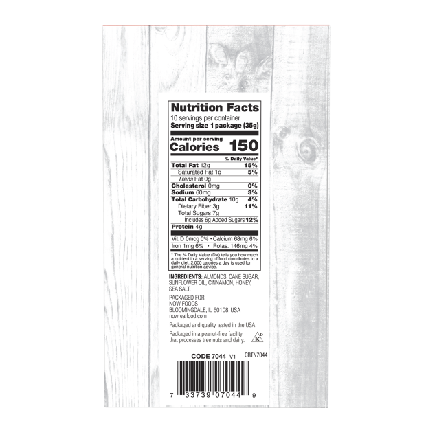 Now Foods Almonds Cinnamon Honey