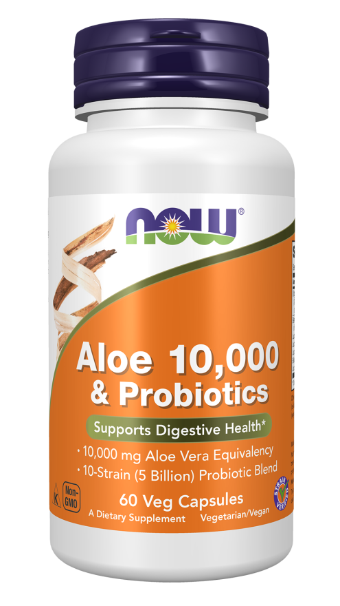 now foods Aloe 10 000 & Probiotics Veg Capsules