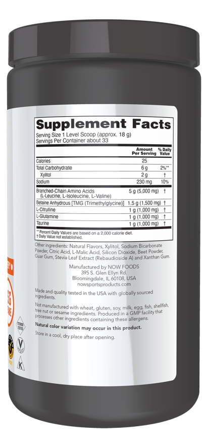 Now Foods BCAA Big 6 Powder Watermelon Flavor