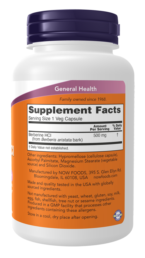 Now Foods Berberine HCl 500 Mg Veg Capsules
