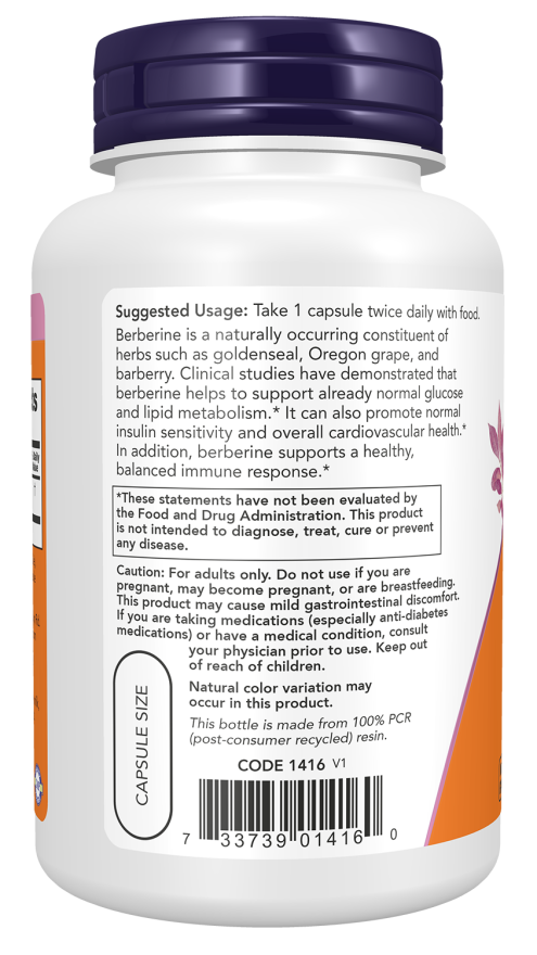 Now Foods Berberine HCl 500 Mg Veg Capsules