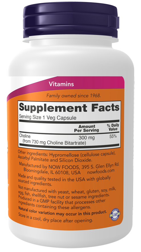 Now Foods Choline 300 Mg Veg Capsules