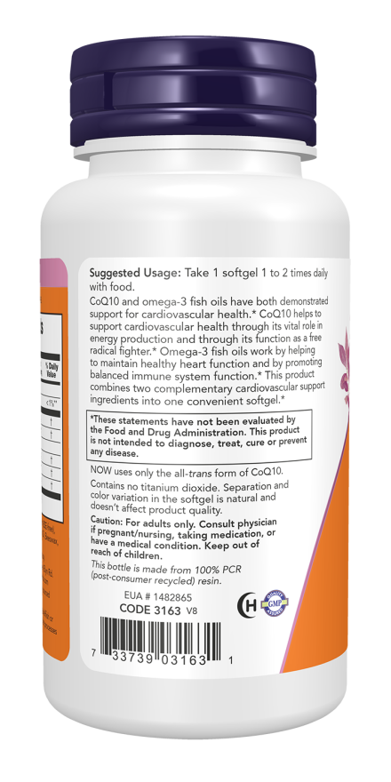 Now Foods CoQ10 60 Mg + Fish Oil Softgels