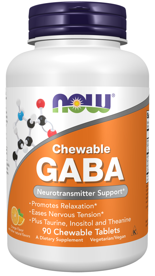 now foods GABA Orange Flavor Chewable Tablets