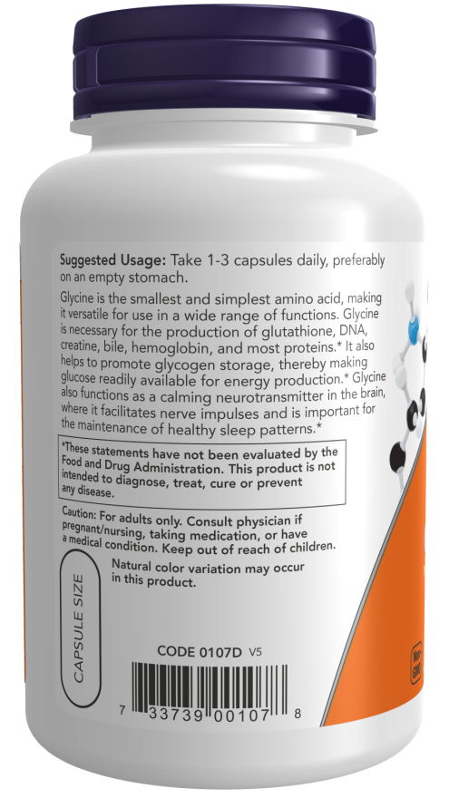Now Foods Glycine 1000 Mg Veg Capsules
